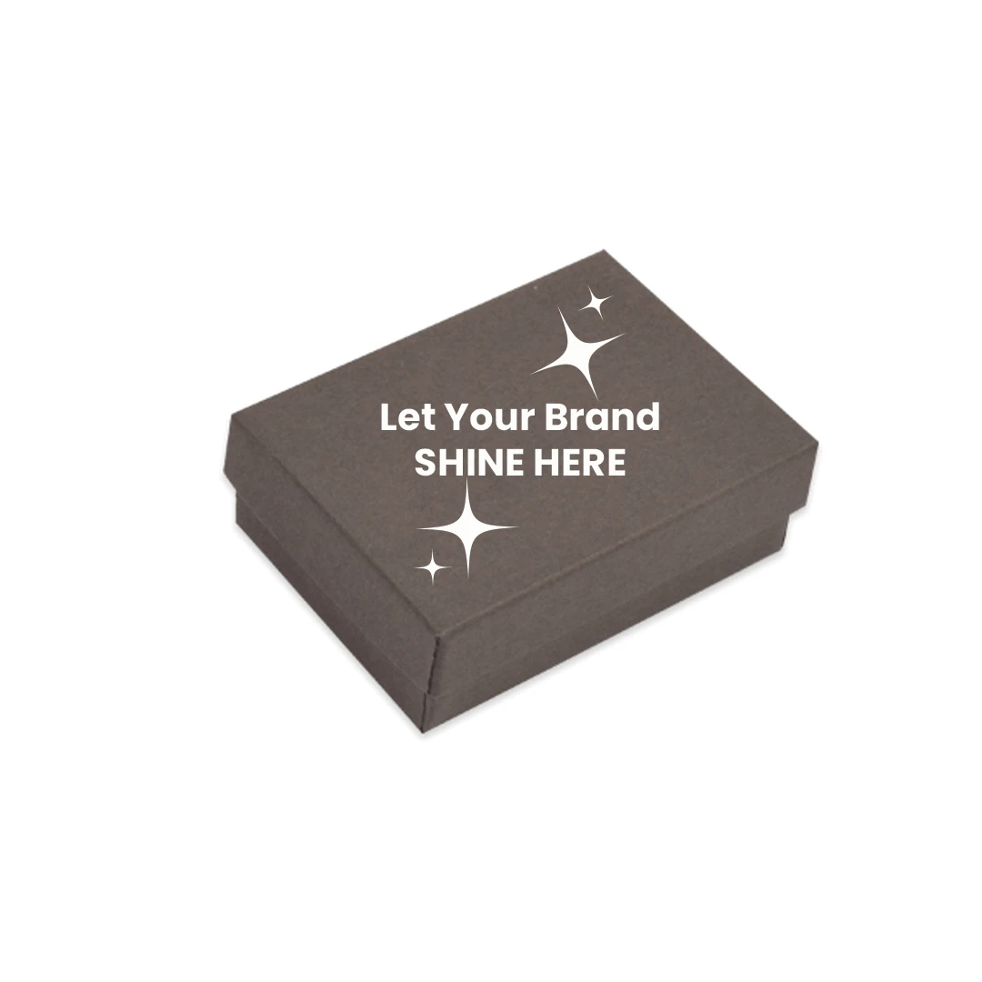 100 Boxes - Custom Printed Matte Grey Jewelry