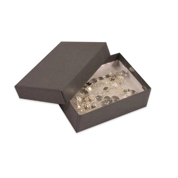 100 Boxes - Custom Printed Matte Grey Jewelry