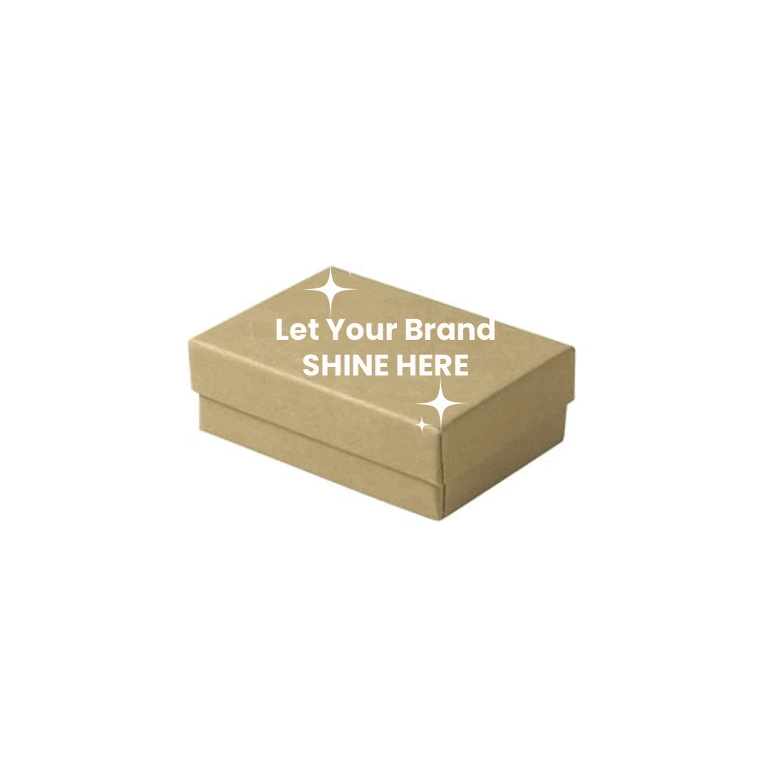 100 Boxes - Custom Printed Natural Kraft Jewelry Boxes -3-1/16" x 2-1/8" x 1"