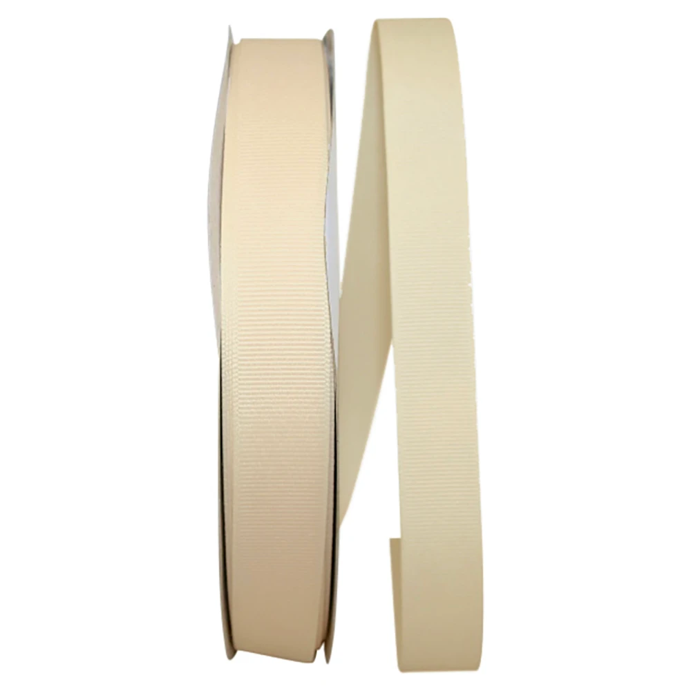 7/8" Grosgrain Ribbon - Cream - 100 Yards/Roll
