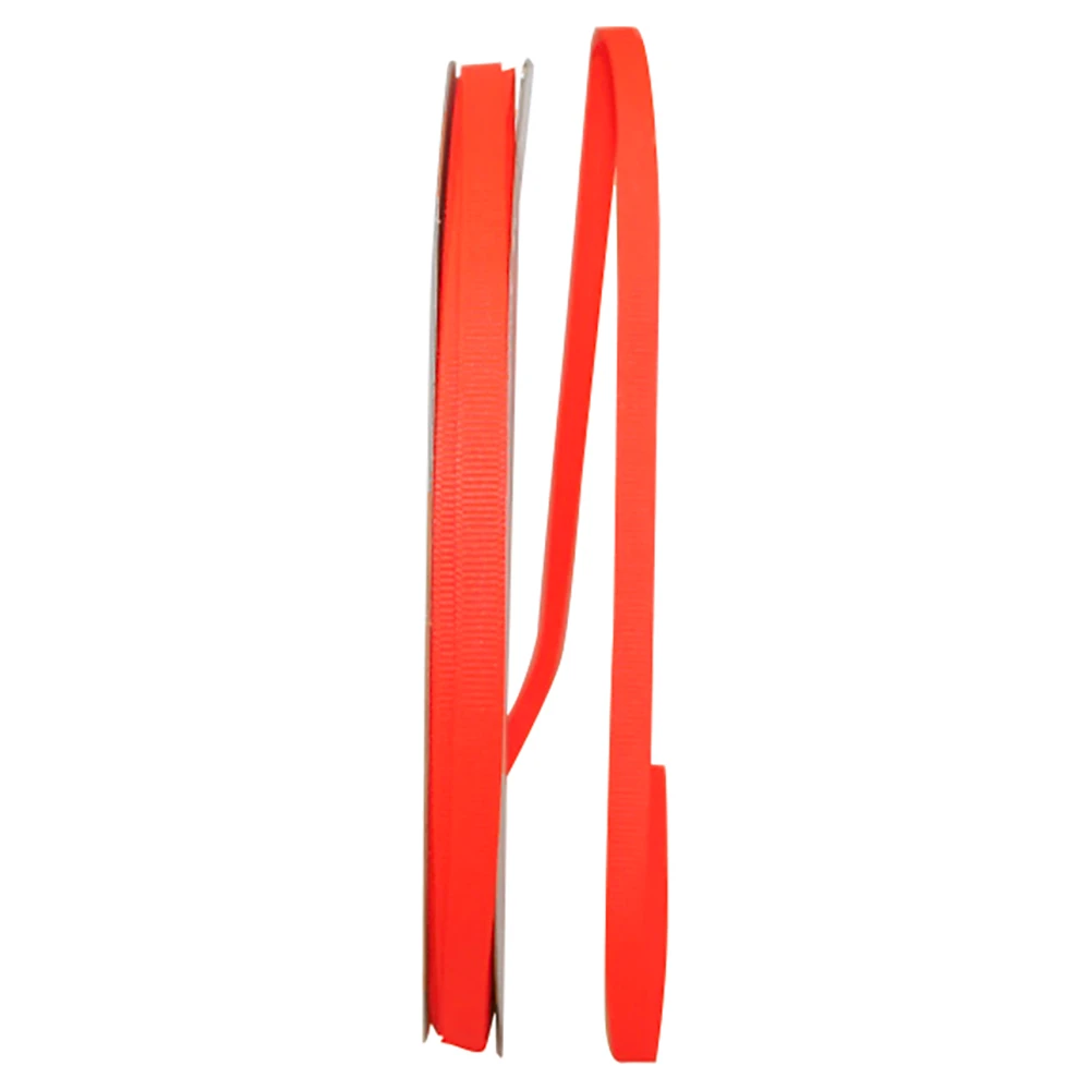 100 Yards - 1/4" Neon Orange Grosgrain Ribbon