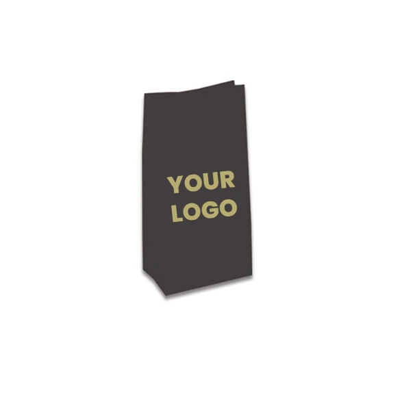 Custom Branded 2 lb. SOS Paper Bags - Black Kraft - 1000 Bags Minimum