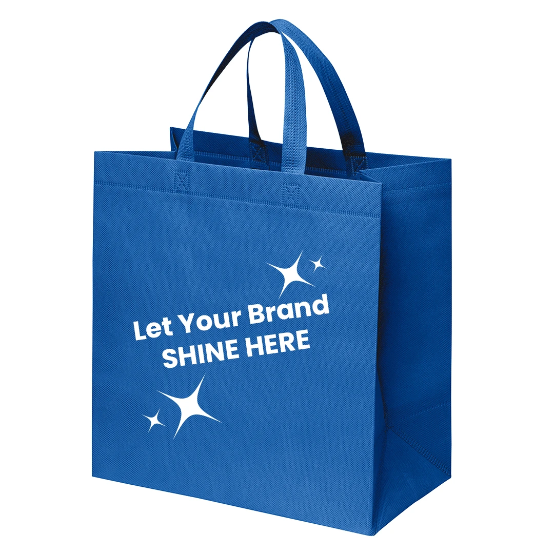 100 Bags - Branded Royal Blue Reusable Bags - 13" x 7" x 13"