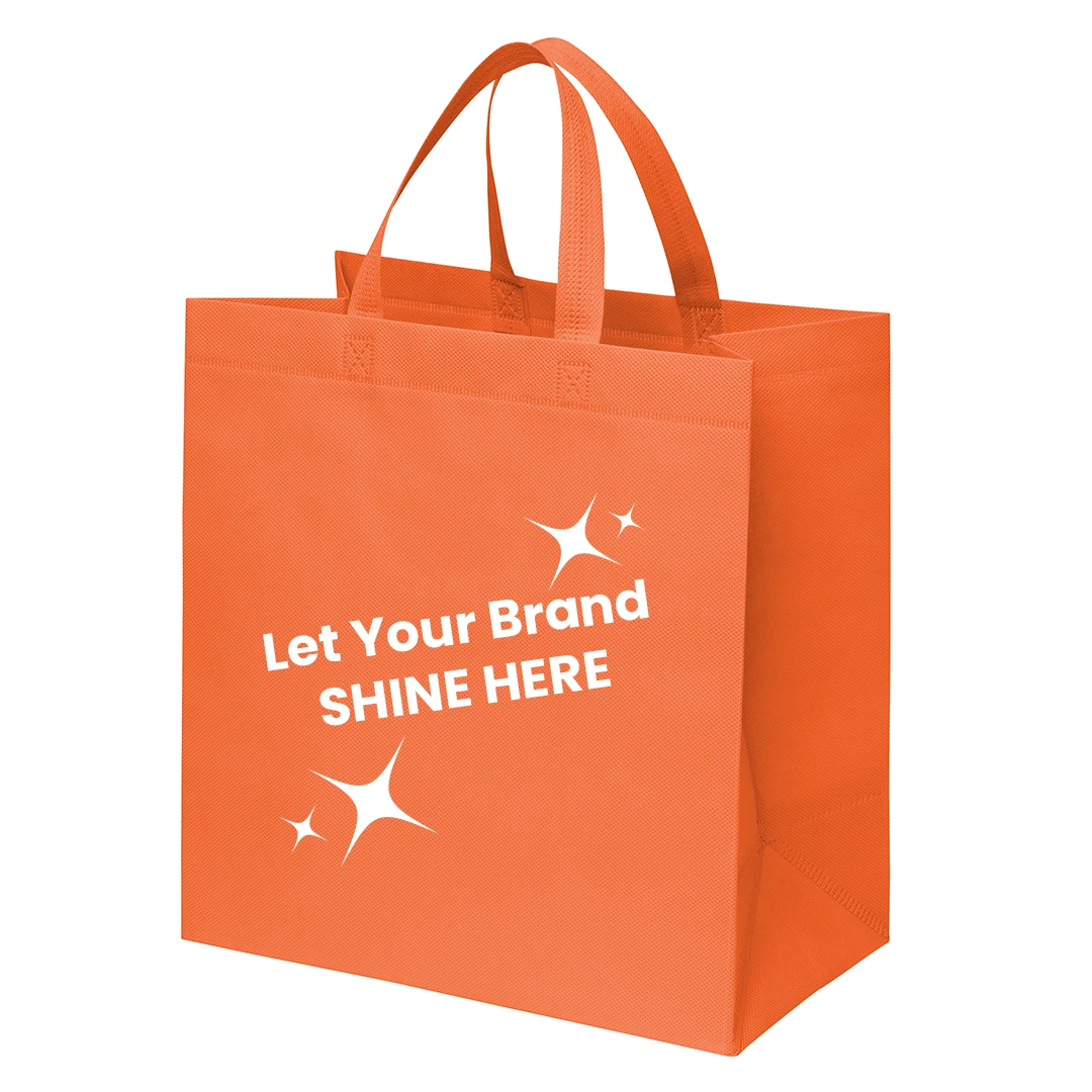 100 Bags - Branded Orange Reusable Bags - 13" x 7" x 13"