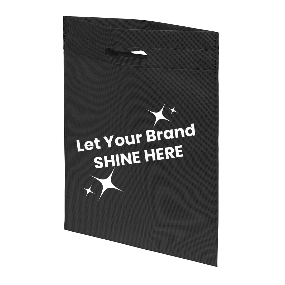 250 Bags - Branded Black Reusable Bags - 12" x 15"
