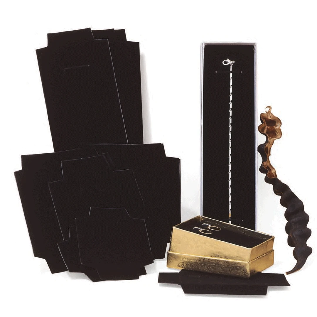 100 Inserts - Jewelry Box Inserts - Black Flock Pads for Size 3" x 2-1/8" x 1"