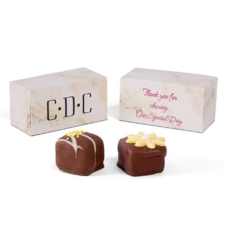 50 Boxes - Mini Favor Boxes - Ivory Marble