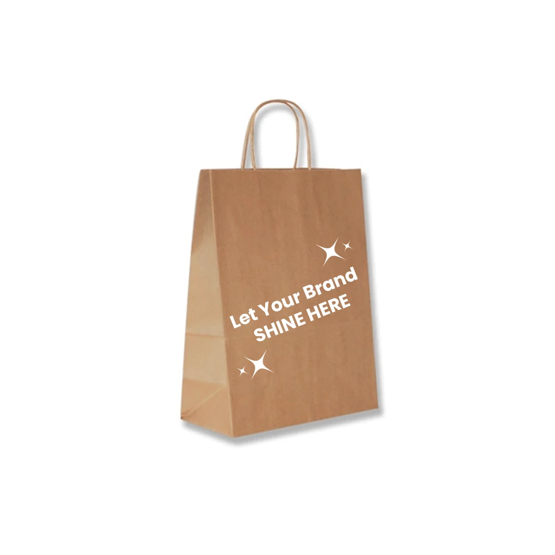 250 Bags - Branded Recycled Kraft Paper Bag - 10" x 5" x 13"