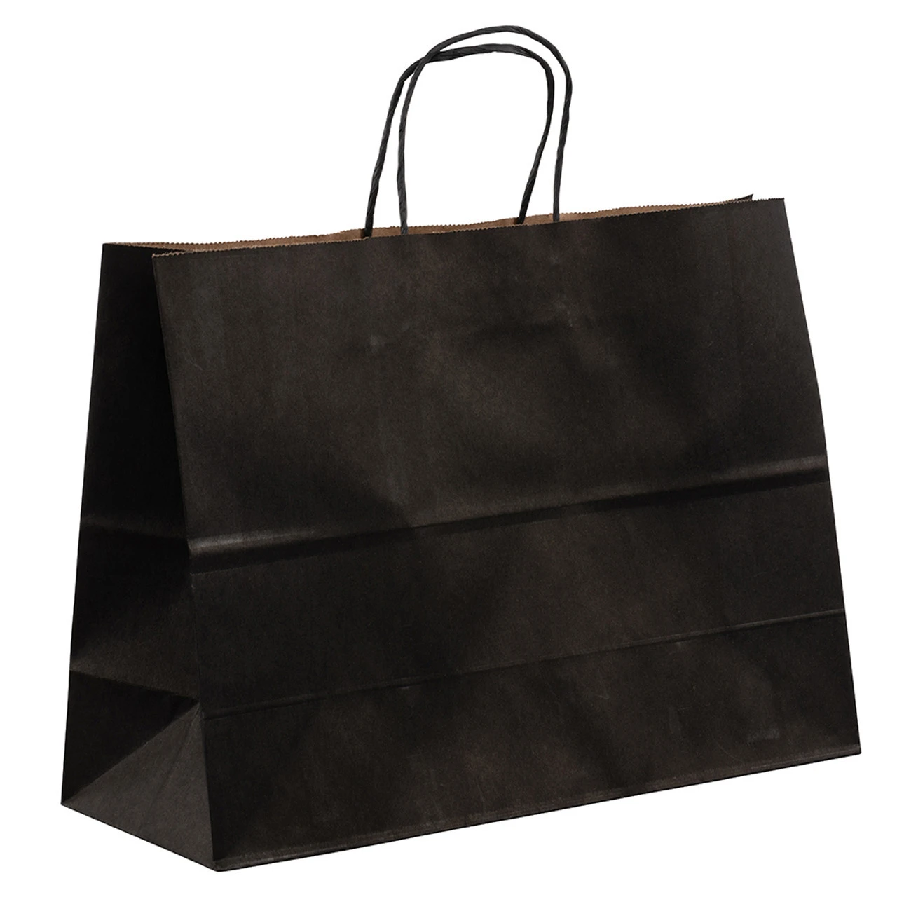 250 Bags - Custom Branded Black Paper Bag - 16" x 6" x 12"