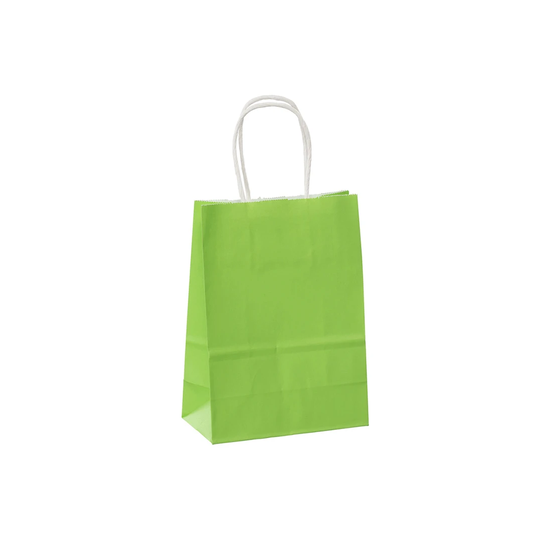 Branded Bright Orange Paper Bags - 5" x 3" x 8" - 250 Bags