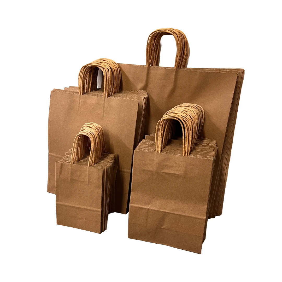 120 Bags - Kraft Shopping Bag Assortment