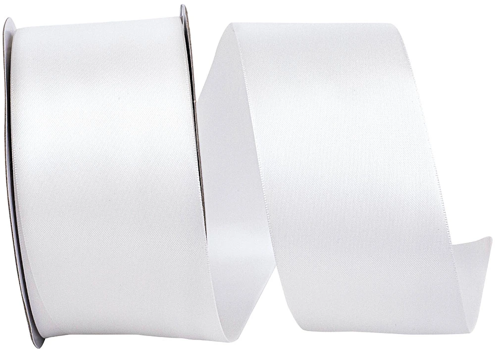 50 Yards - 2-1/2" White Double Face Satin Ribbon