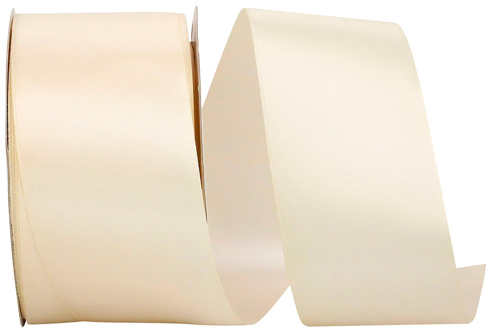 50 Yards - 2-1/2" Cream Double Face Satin Ribbon