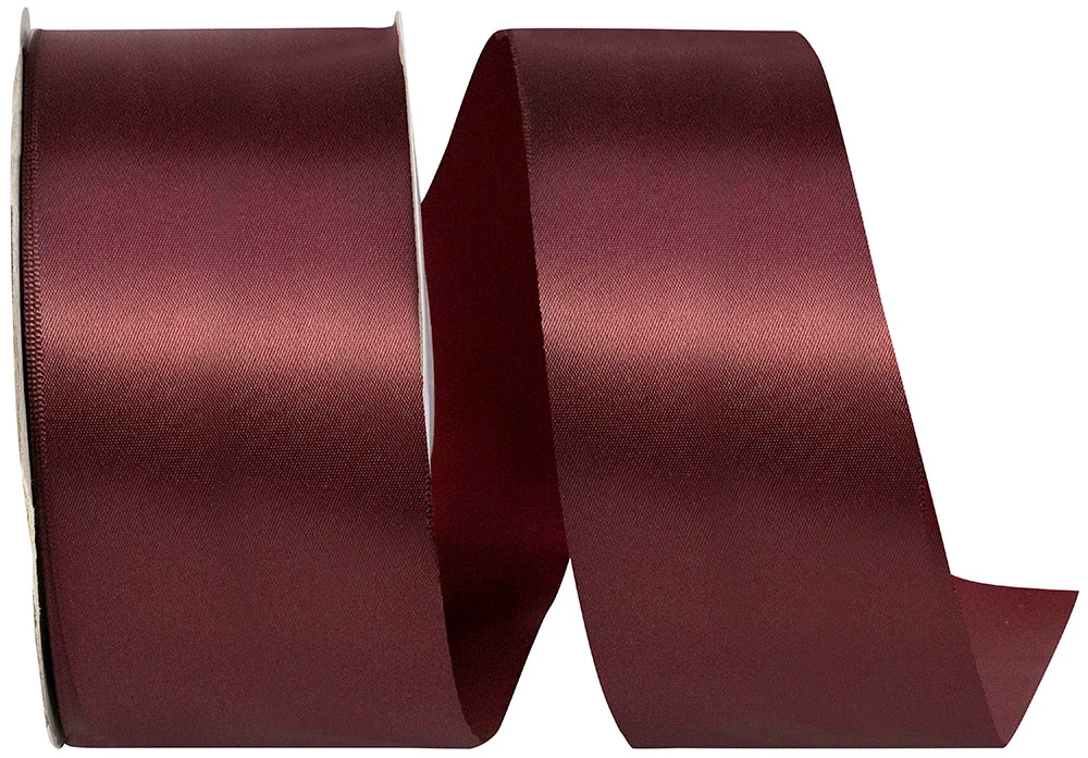 50 Yards - Burgundy Double Face Satin 2-1/2" Width