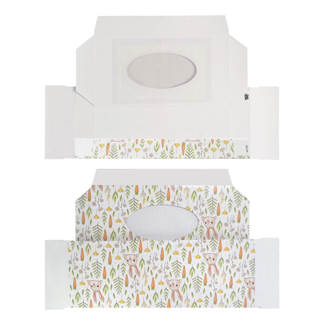 250 Boxes - 1/2 lb. Bunny & Carrots Candy Boxes - Oval Window
