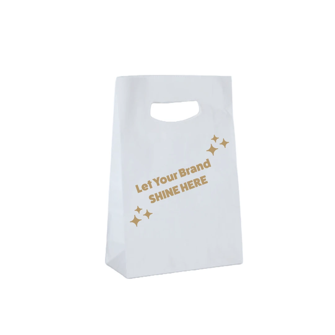 100 Bags - Branded White Gloss Accessory Bags