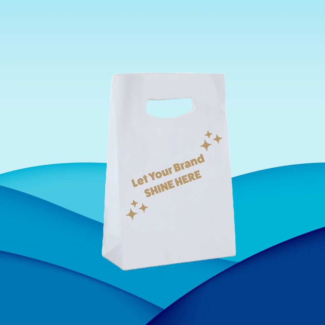 100 Bags - Branded White Gloss Accessory Bags