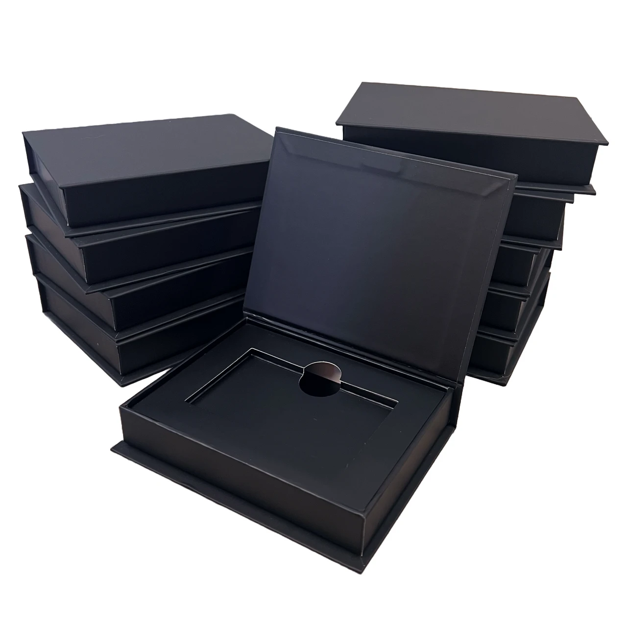 4 Boxes - Black Magnetic Gift Card Boxes - Comes with Insert - Fits a Standard Gift Card