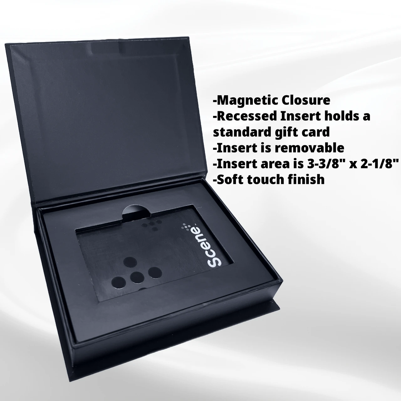 4 Boxes - Black Magnetic Gift Card Boxes - Comes with Insert - Fits a Standard Gift Card