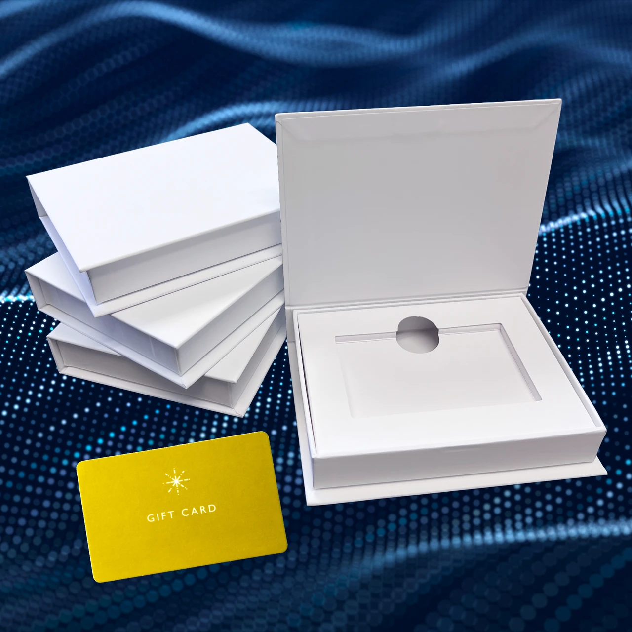 4 Boxes - White - Magnetic Gift Card Boxes - With Insert - Fits a Standard Gift Card