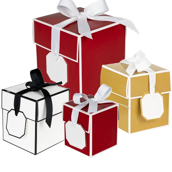 Flipalicious Gift Boxes 4" x 4" x 4-3/4" - Red - 100 Boxes