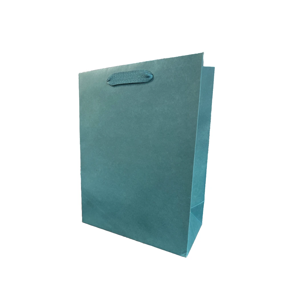 100 Bags - Custom Branded Spruce Green Eco Euro Paper Bags with Twill Handles 10 x 5 x 13