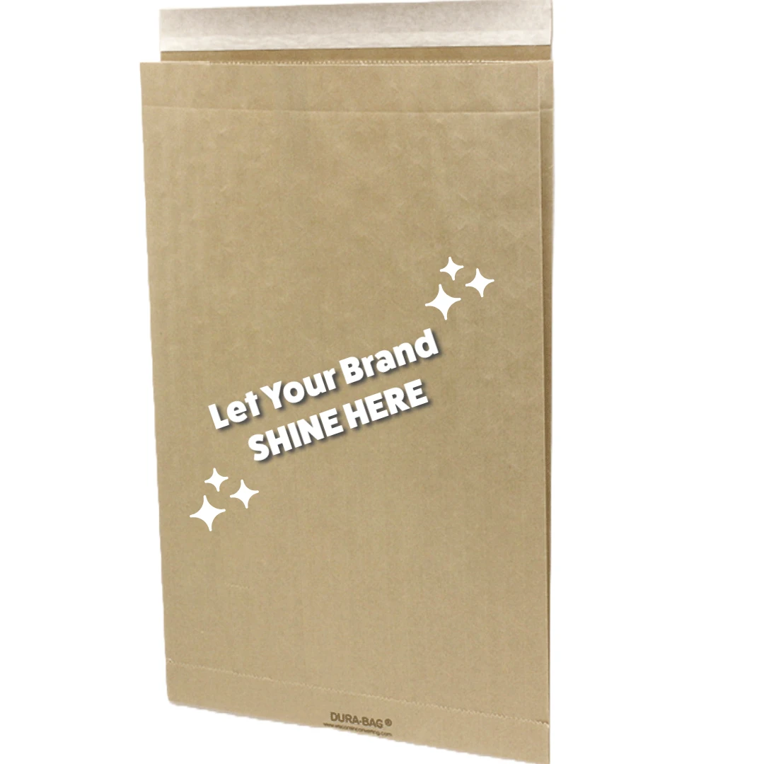 250 Mailer Bags - DURA KRAFT - 12-1/2" x 4" x 20" Peel & Seal Closure - Plain or Custom Printed