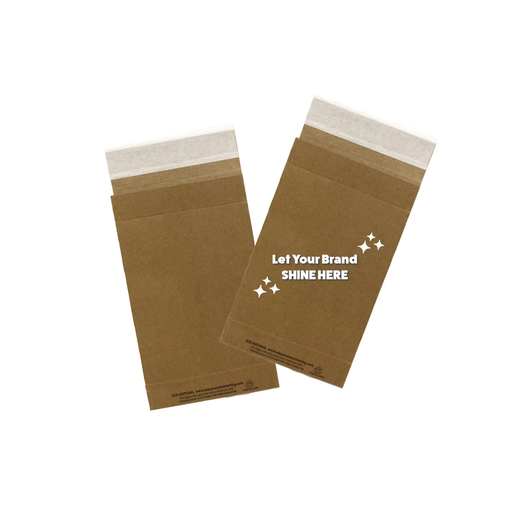 500 Mailer Bags - Eco Natural - 6" x 10 Peel & Seal Closure - Plain or Custom Printed