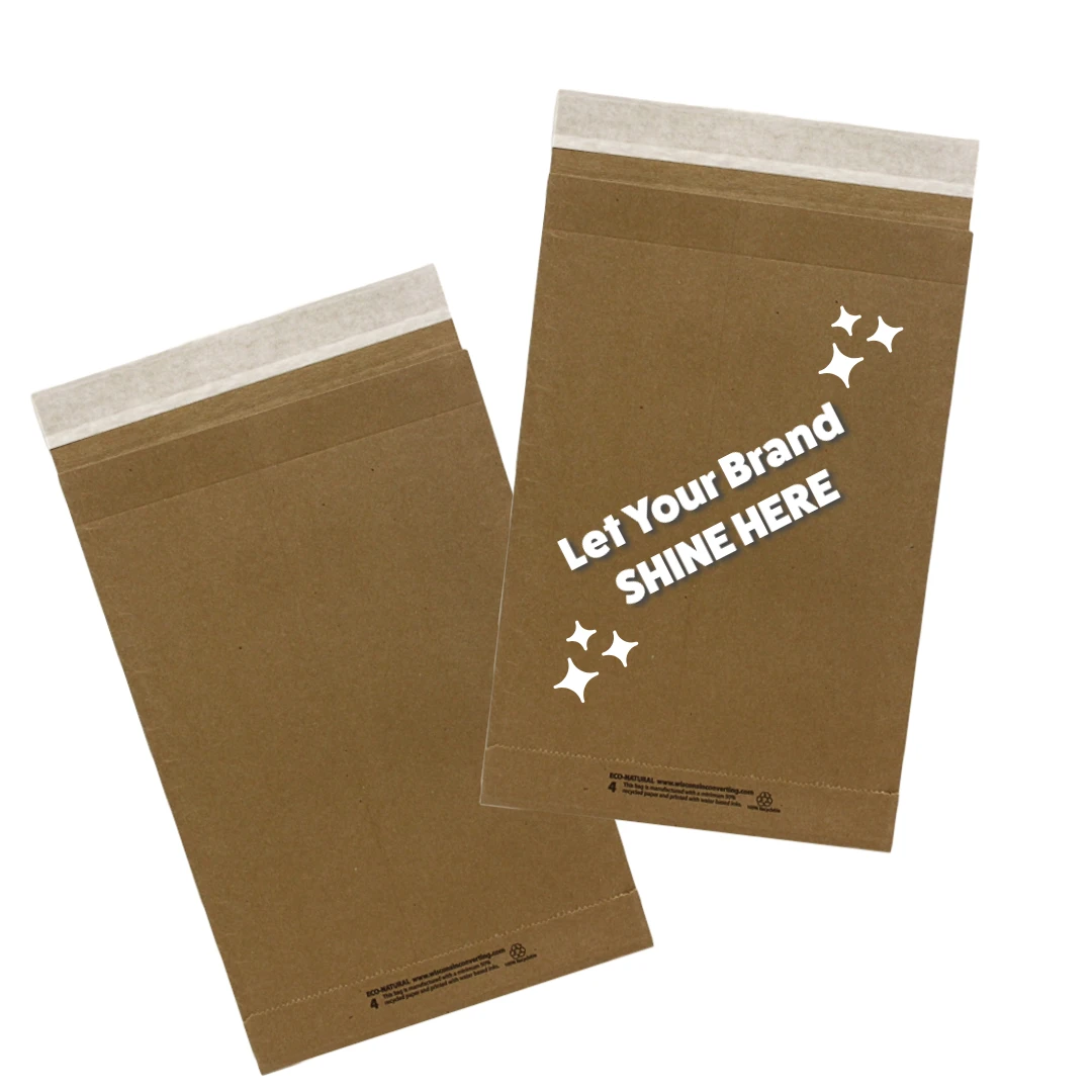 250 Mailer Bags - Eco Natural - 9-1/2" x 14-1/2" Peel & Seal Closure - Plain or Custom Printed