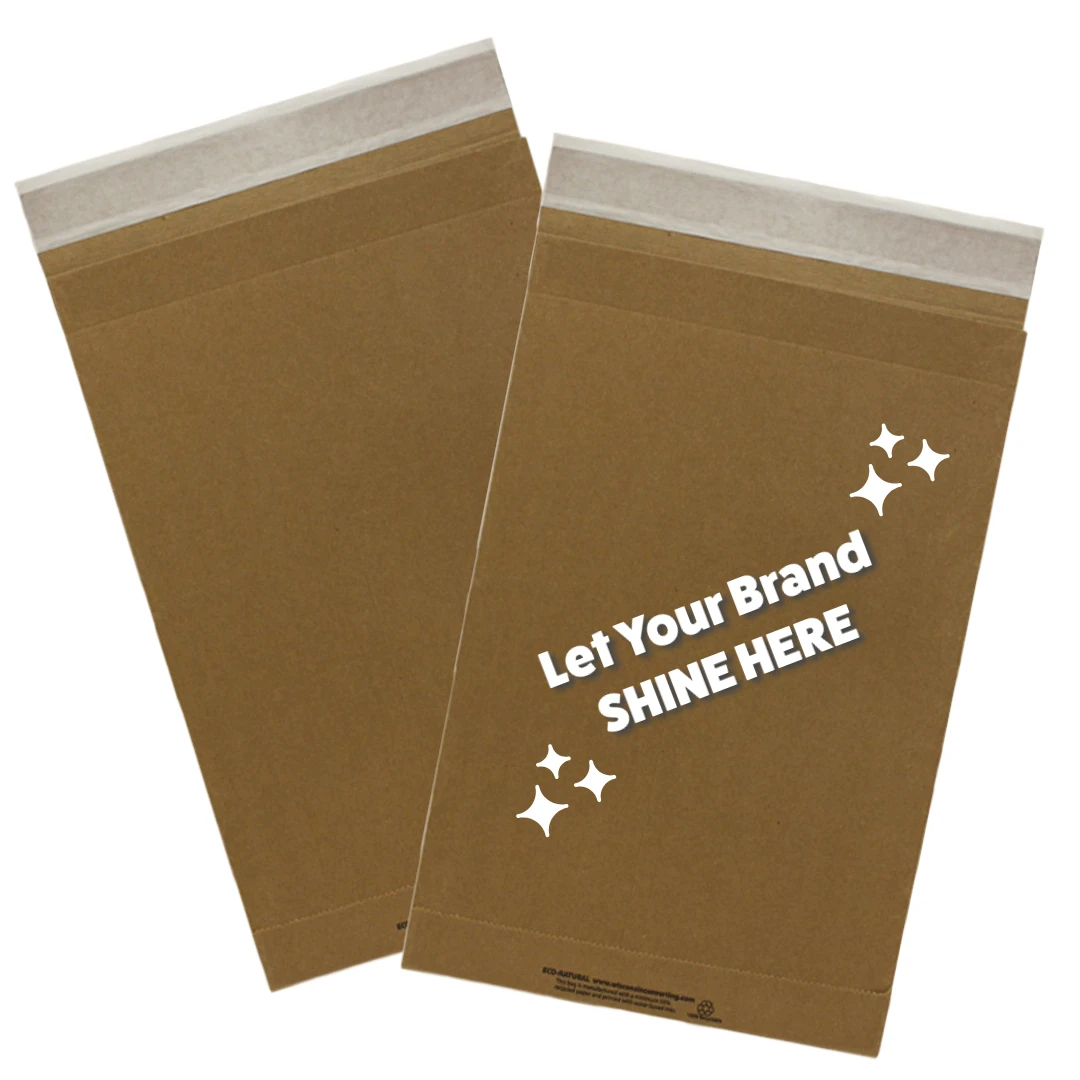 250 Mailer Bags - Eco Natural - 10-1/2" x 16" Peel & Seal Closure - Plain or Custom Printed