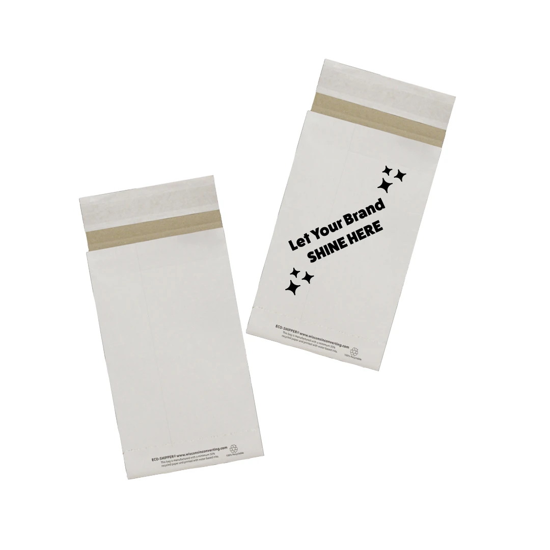 500 Mailer Bags - Eco White - 6" x 10 Peel & Seal Closures - Plain or Custom Printed