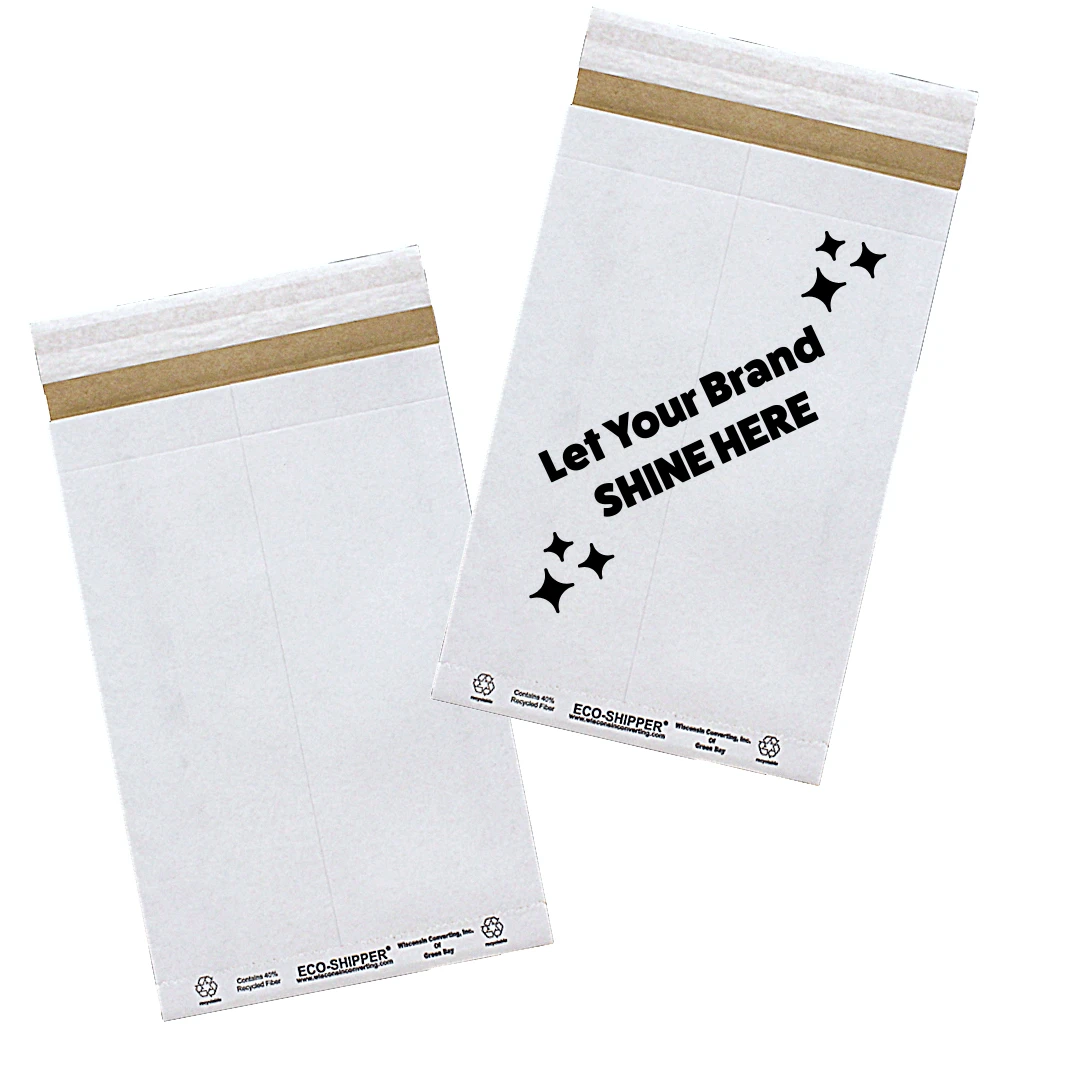 250 Mailer Bags - Eco White - 9-1/2" x 14-1/2" Peel & Seal Closure - Plain or Custom Printed