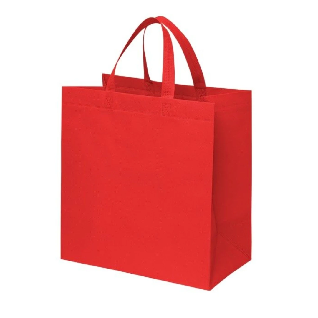 100 Bags - Red Reusable Bags - 13" x 7" x 13"