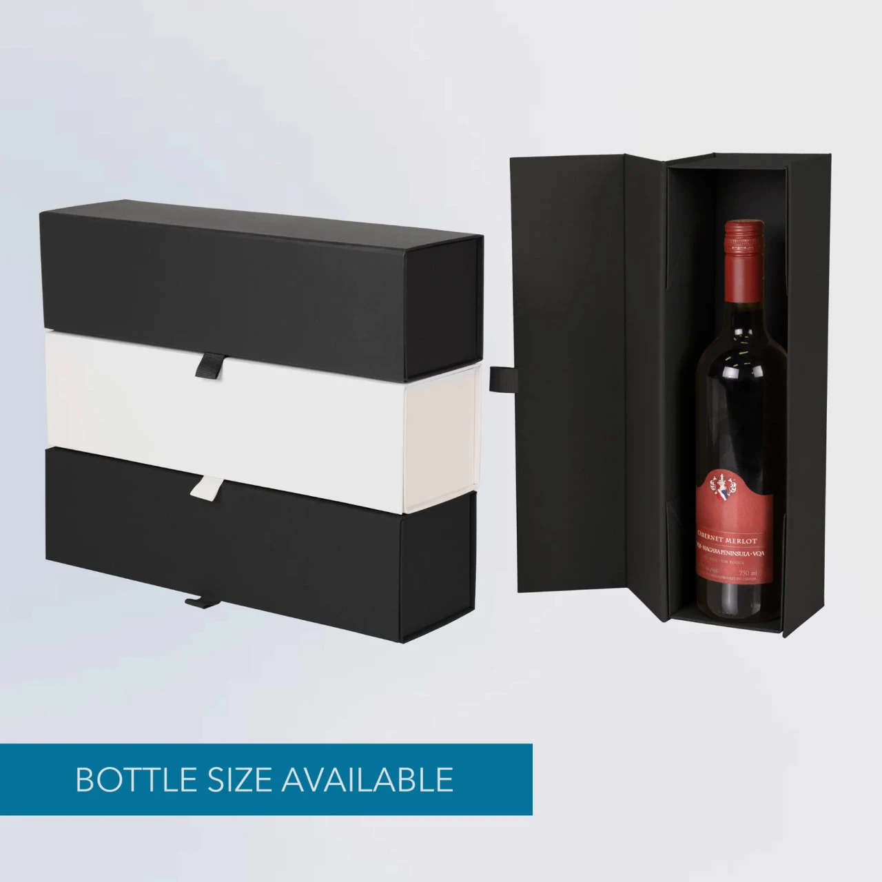 50 Boxes - Rigid Magnetic Wine Boxes - 13.5" x 3.5" x 3.5"