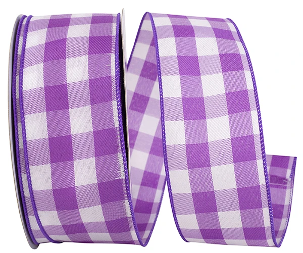 50 Yards - 2.5" Celine Check Plaid Twill Wired Ribbon