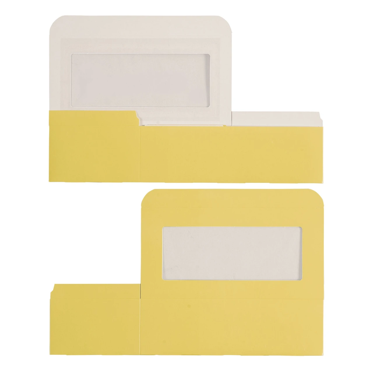 100 Boxes - Yellow Bakery Boxes with Window - 9-3/4" x 4-7/8" x 3"