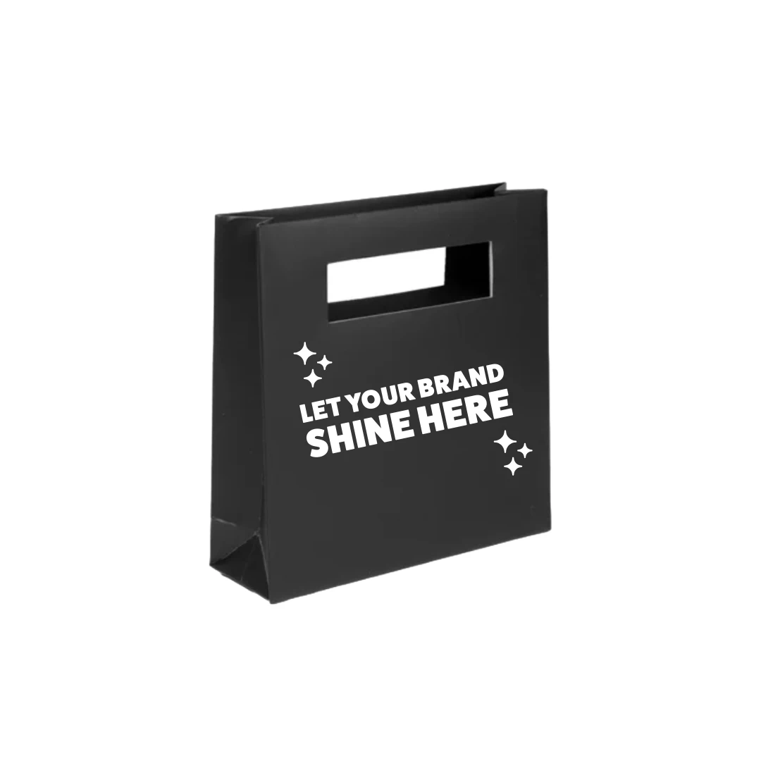 100 Bags - Custom Printed Mod Billboard Bags - 8" x 2-1/2" x 8" Black
