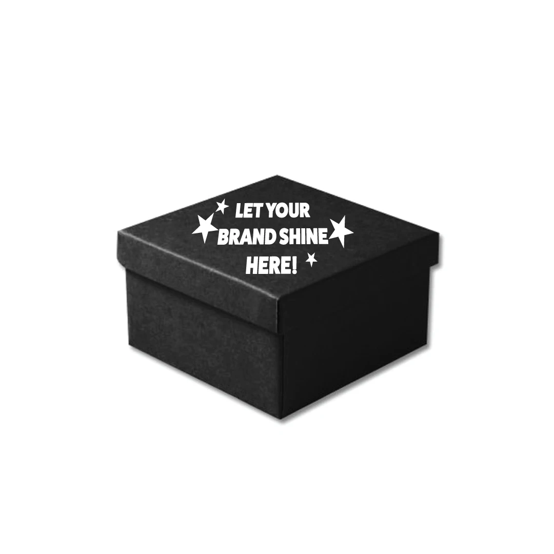 100 Boxes - Custom Printed Matte Black Jewelry Boxes
