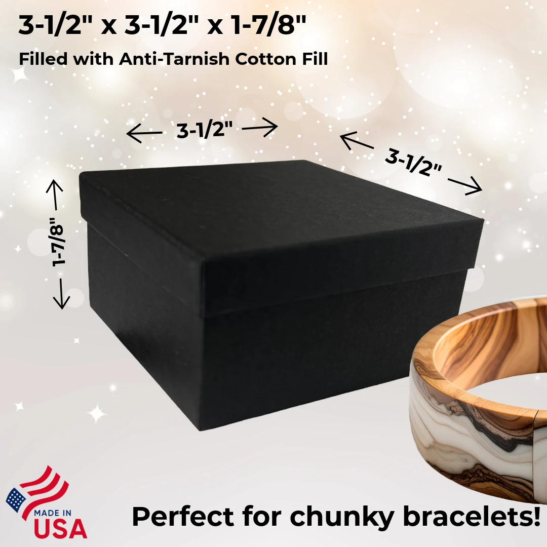 100 Boxes - Custom Printed Matte Black Jewelry Boxes