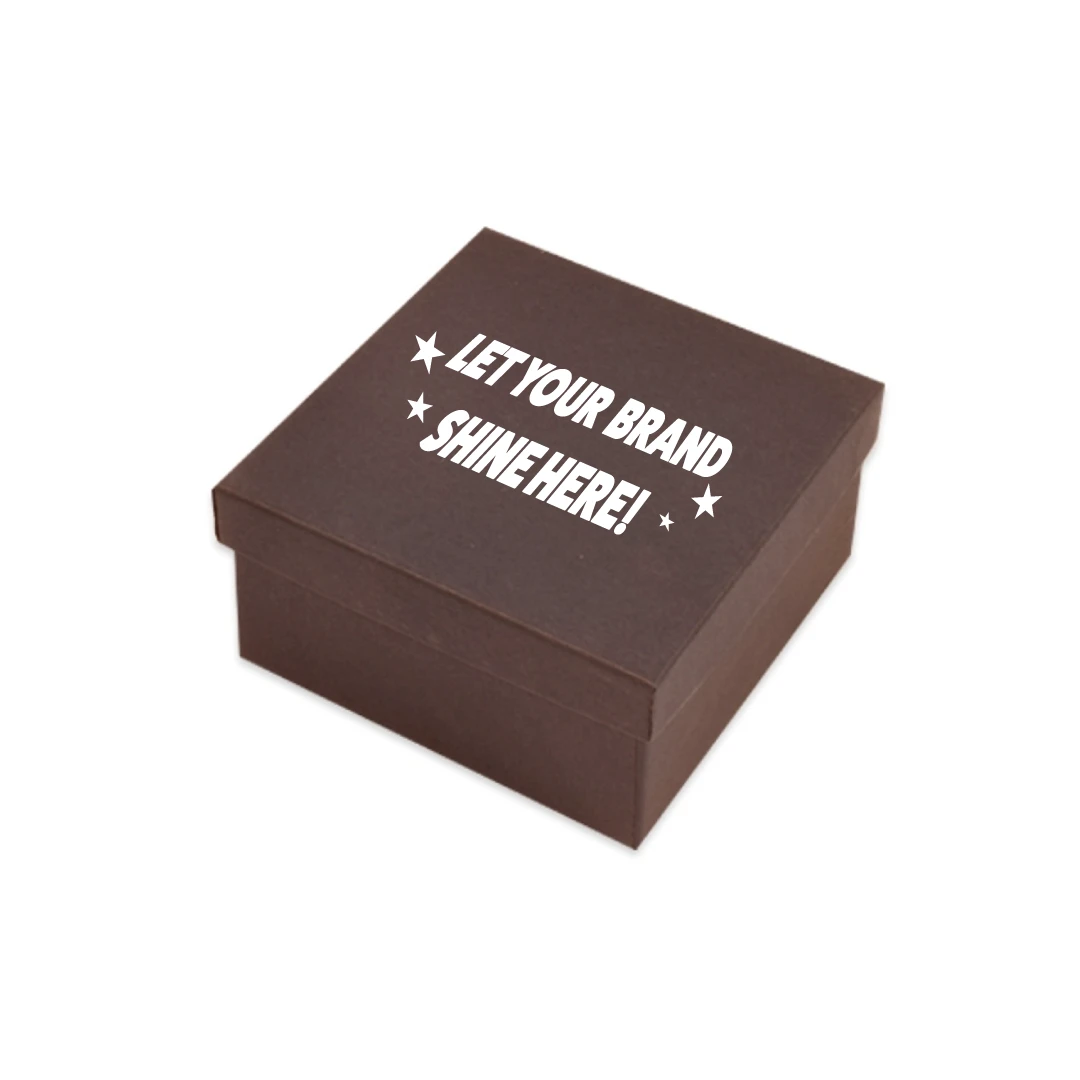 100 Boxes - Custom Printed Matte Embossed Brown Jewelry Boxes