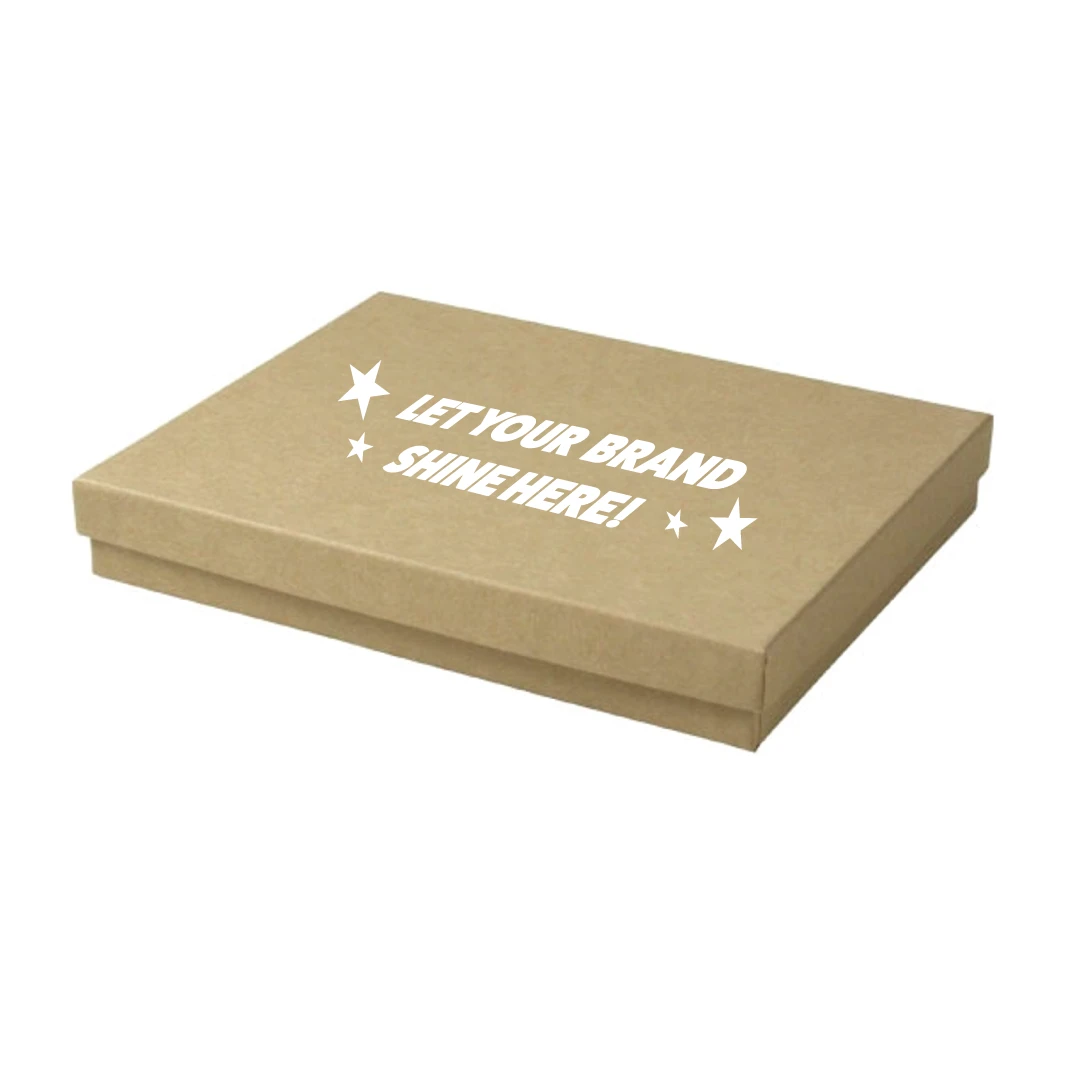 100 Boxes - Custom Printed Natural Kraft Jewelry Boxes - 7" x 5" x 1-1/4"