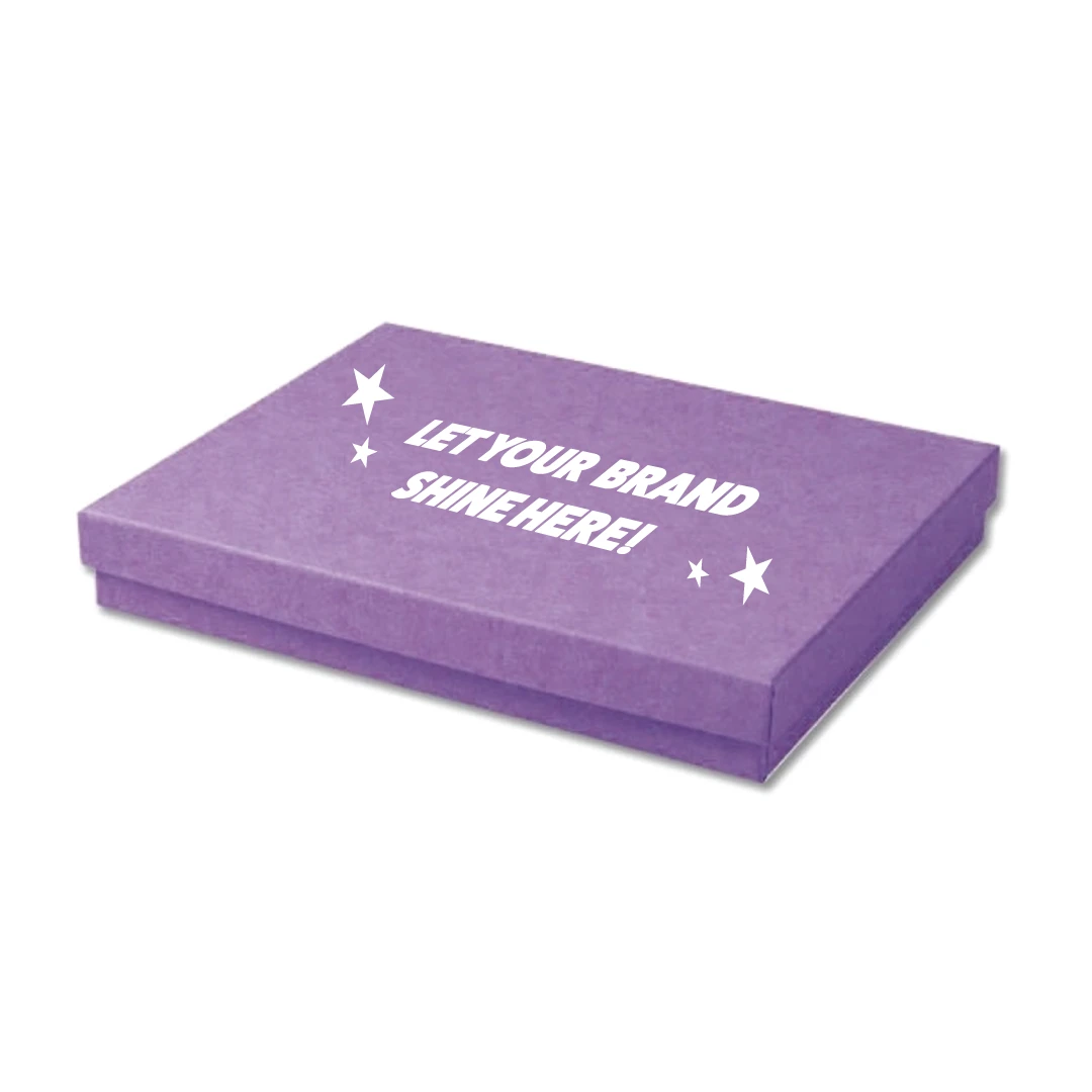 100 Boxes - Custom Printed Matte Purple Jewelry Boxes - 7" x 5" x 1-1/4"