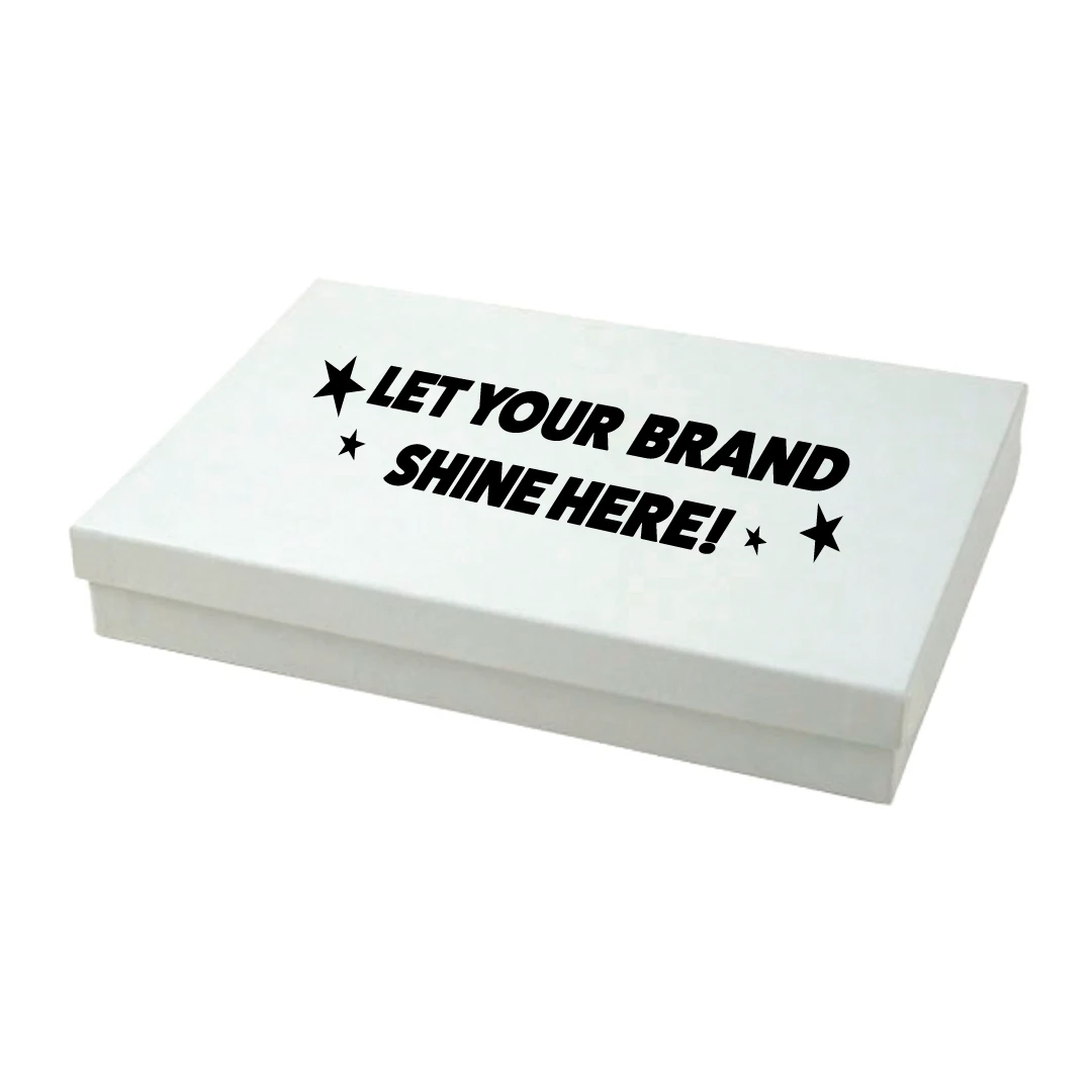 100 Boxes - Custom Printed White Swirl Embossed Jewelry Boxes - 7" x 5" x 1-1/4"