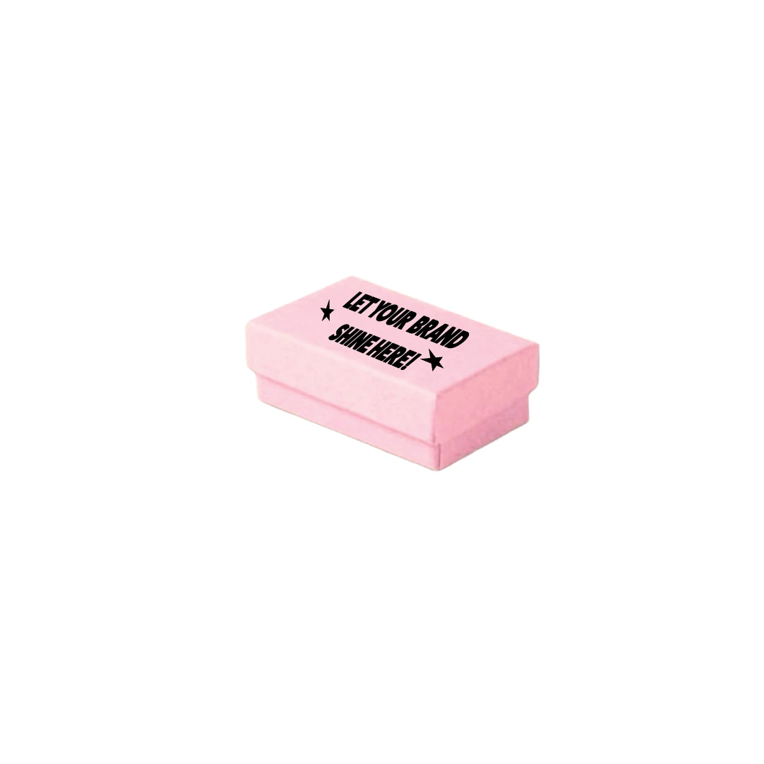 100 Boxes - Custom Printed Matte Pink Jewelry Boxes - 2-7/16" x 1-5/8" x 13/16"