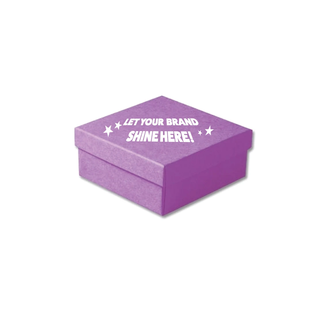 100 Boxes - Custom Printed Matte Purple Jewelry Boxes