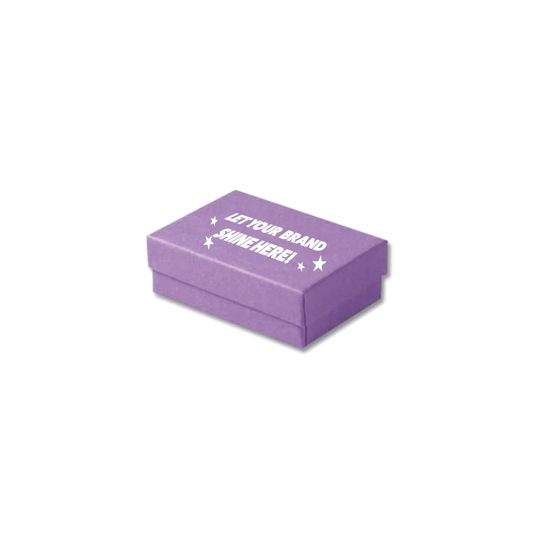 100 Boxes - Custom Printed Matte Purple Jewelry Boxes