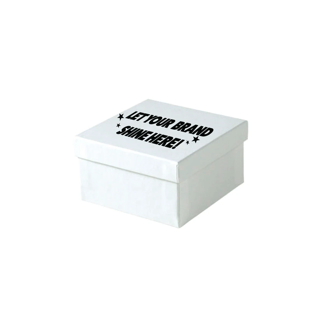 100 Boxes - Custom Printed White Gloss Jewelry Boxes