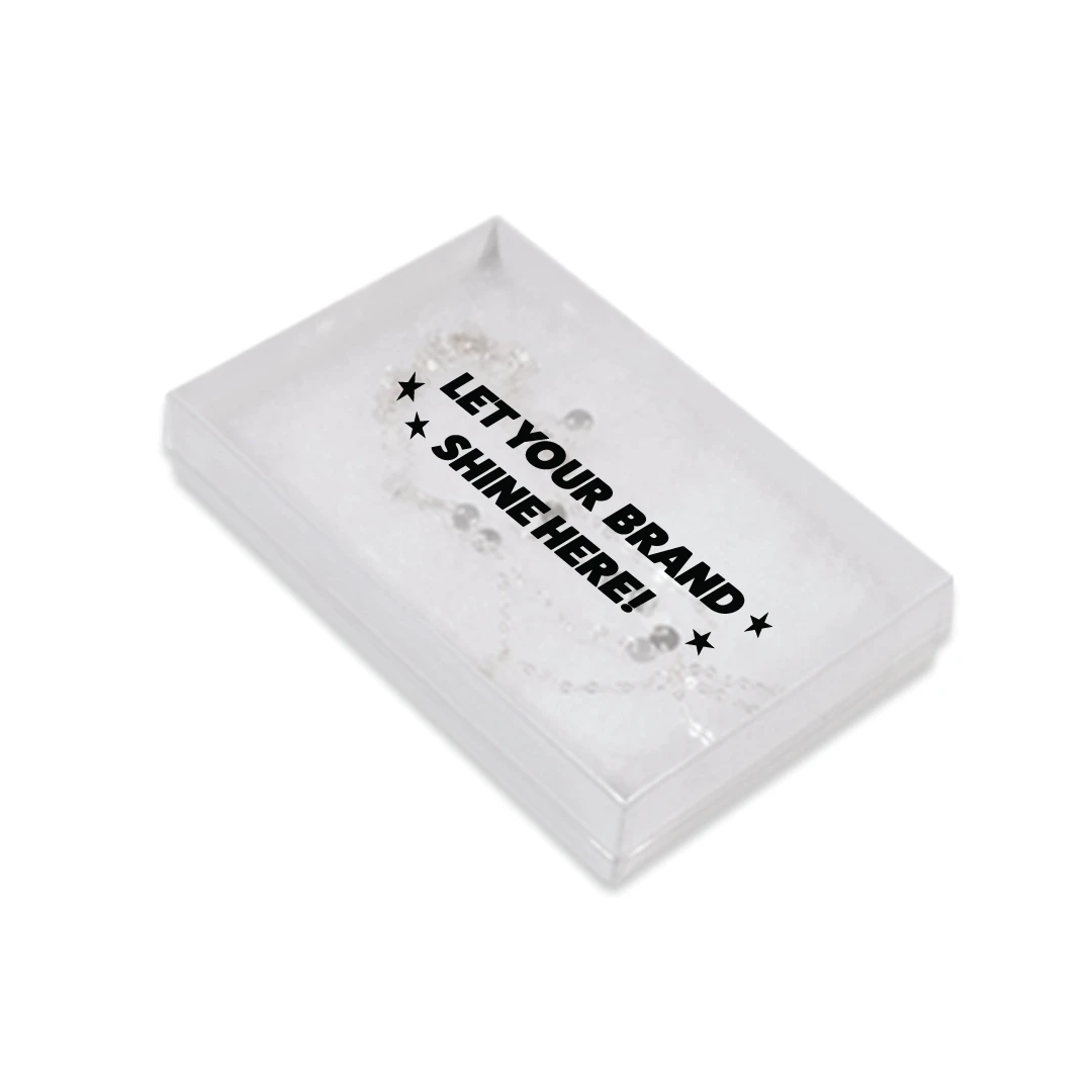 100 Boxes - Custom Printed Clear Top Jewelry Boxes - 5-7/16" x 3-1/2" x 1"