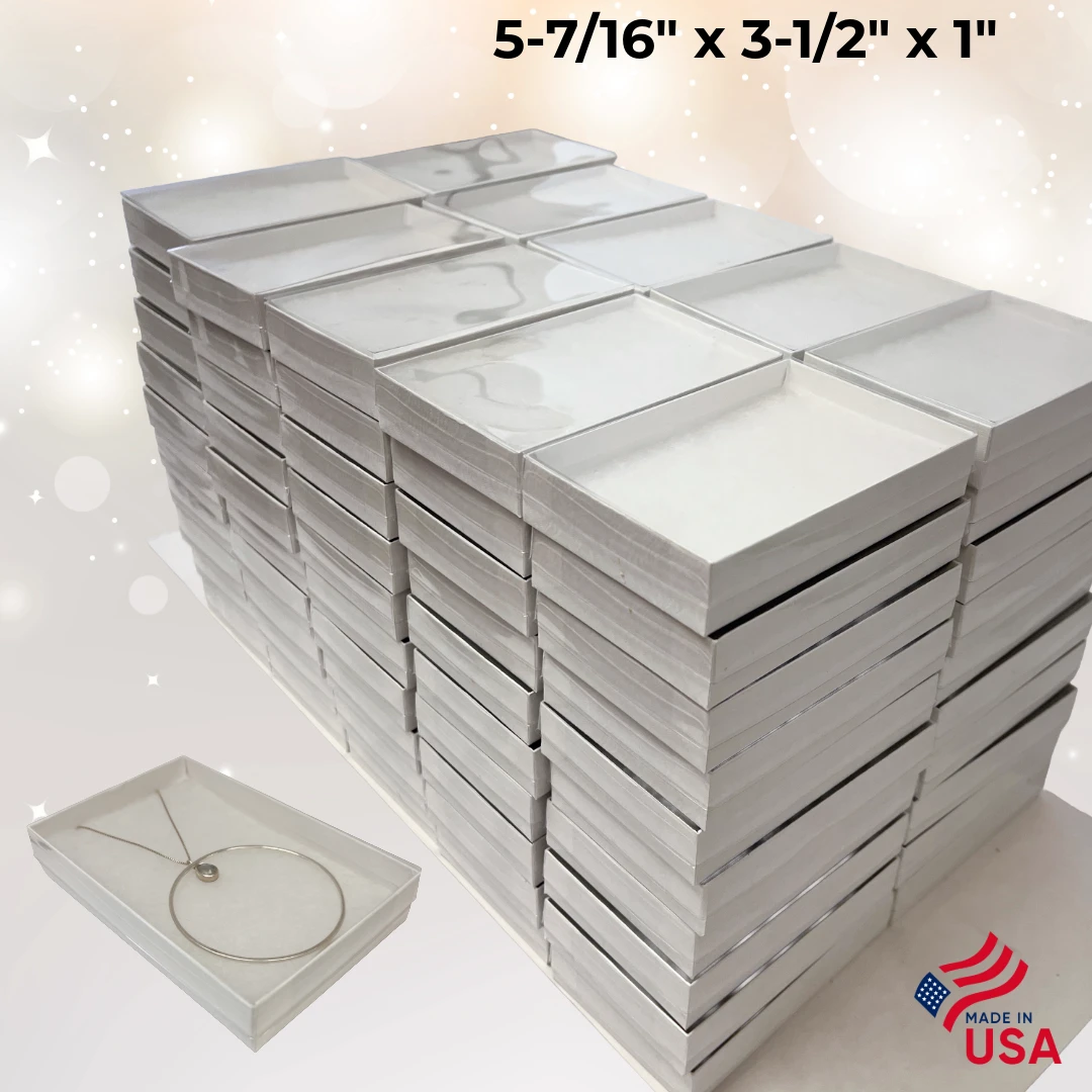100 Boxes - Custom Printed Clear Top Jewelry Boxes - 5-7/16" x 3-1/2" x 1"