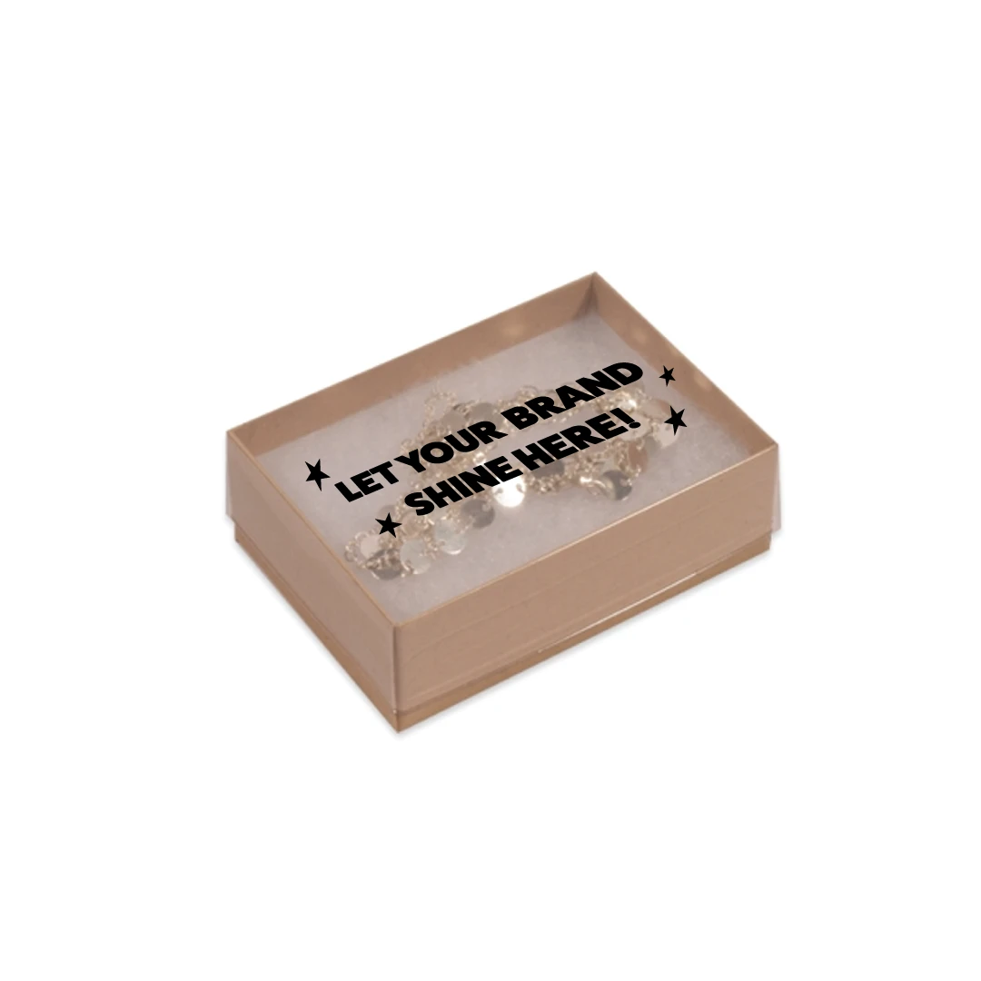 100 Boxes - Custom Printed Clear Top with Kraft Base Jewelry Boxes - 3-1/16" x 2-1/8" x 1"